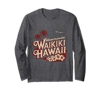 Waikiki Hawaii Benvenuti in paradiso Design retrò vintage Maglia a Manica
