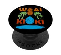Waikiki Hawaii Souvenir Surf Coconut Honolulu PopSockets PopGrip Adesivo