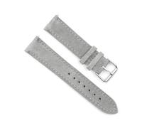 WAikub Cinturino per orologio in pelle scamosciata 18mm 19mm 20mm 22mm 24mm Cinturini per orologi Accessori per orologi con fibbia in acciaio inossidabile, Grigio, 19mm