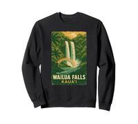 Wailua Falls Camicia Rainbow Twin Cascade Jungle Kauai Island Felpa