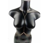 Waist Chain Body Chain Chest Chains Sexy Body Jewelry Charm Bikini for Women Summer Accessories Beach Waist Necklaces Woman(Gold)