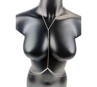 Waist Chain Body Chain Chest Chains Sexy Body Jewelry Charm Bikini for Women Summer Accessories Beach Waist Necklaces Woman(Silver)