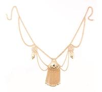 Waist Chain Body Chain Female Beach Bikini Decorations Ethnic Wind Metal Tassel Waist Accessory(Light Grey)