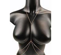 Waist Chain Body Jewelry Sexy Chest Chain Bikini Belly Chains for Women Cross Waist Chains Female Body Suit Girl Beach Woman(Gold)