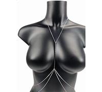 Waist Chain Body Jewelry Sexy Chest Chain Bikini Belly Chains for Women Cross Waist Chains Female Body Suit Girl Beach Woman(Silver)