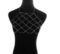 Waist Chain Collares Bikini Body Chain Bohemian Jewelry Sexy Breast Necklace Women Accessories Woman(Silver)