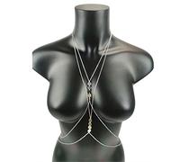 Waist Chain Sexy Body Jewelry Chest Chains Charm Body Chain Bikini for Women Summer Accessories Beach Waist Necklaces Woman(Silver)