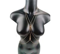 Waist Chain Sexy Body Jewelry Chest Chains Charm Body Chain Bikini for Women Summer Accessories Beach Waist Necklaces Woman(Gold)