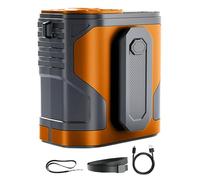 Waist Fan Clip On, Personal Cooling Fan, Wearable Battery Design, 100 Speed Function with Flashlight, Neck Cooler for Camping, Construction, Travel, Daily Use, 3.58x4.02 inches