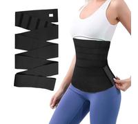 Waist Trainer per le donne cintura sauna Tummy Wrap donne Waist Trainer cintura Waist Shaper Trimmer Corsetto Sauna Sweat Belt cintura di sostegno vita lombare per il dimagrimento (Nero-2M Lunghezza)