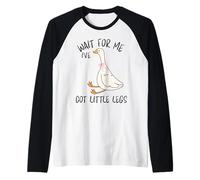 Wait for Me Ive Got Little Legs Divertente Oca Oche Maglia con Maniche Raglan
