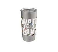 Wait I See A Bug Insect Lover Bug Hunter Entomologo Bambini Bicchiere termico in acciaio inox doppia parete