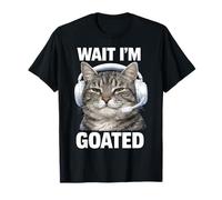 Wait I'm Goated Funny Gamer Cat Meme Gen Z Alpha Slang Maglietta