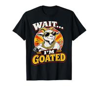 Wait I'm Goated Meme Capra papà Scherzo Capre Gioco di Parole Maglietta