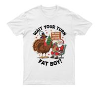 Wait Your Turn Fat T-Shirt Unisex Regalo Retrò Divertente Donna Vintage Uomo