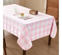 WAITER TREE Tovaglia rettangolare a quadri Resistente alle fuoriuscite Tovaglie a quadri lavabili per catering, campeggio, picnic e riunioni all'aperto Rosa Chiaro a Quadretti 140 × 180 cm