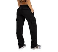 Waitfairy - Pantaloni cargo da tuta da donna, gamba dritta, foderati in pile, pantaloni da jogging, vestibilità larga, per outfit autunnali