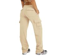 Waitfairy - Pantaloni cargo da tuta da donna, gamba dritta, foderati in pile, pantaloni da jogging, vestibilità larga, per outfit autunnali