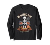 Waiting for The Perfect Time Any Minute Now Teschio Maglia a Manica