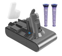 Waitley 6000mAh Batteria per Dyson V6, Batteria di Ricambio per Dyson V6 DC62 DC58 DC59 DC61 DC72 DC74 Extra, Trigger, Fluffy, Absolute SV03 SV05 SV06 SV07 SV092+2 filtri