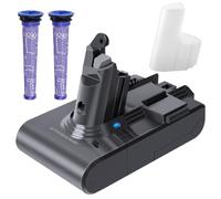 Waitley 6000mAh Batteria per Dyson V6 SV03 SV04 SV05 SV06 SV07 SV09 DC58 DC59 DC61 DC62 DC72 DC74 con 2 filtri