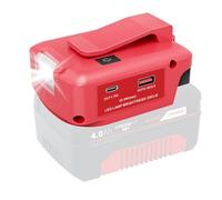 Waitley Adattatore USB a batteria per Einhell 18V batteria | Adattatore per batteria Einhell 18 V con PD/QC3.0 USB, uscita DC 12 V, luce LED e clip per cintura