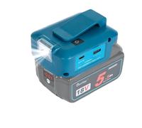 Waitley Adattatore USB per Batteria Makita 14,4V/18V con LED