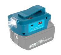 Waitley Adp05 USB per batteria per batterie Makita 14.4V e 18V con luce di lavoro a LED e con una coppia di interfacce di caricabatterie USB per telefono