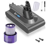Waitley Batteria per Dyson V10 SV12 6000mAh, Li-ion con 1 Filtro