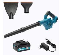 Waitley Soffiatore a batteria per Makita da 18 V, con batteria da 5,5 Ah e | Con caricatore CC 36 V, tubo di soffiaggio esteso e ugello piatto per acqua e foglie, non per caricabatterie originali Makita
