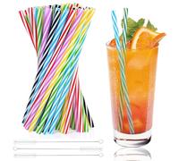 WAIZHIUA 100 cannucce riutilizzabili, cannucce rigide con 3 spazzole, cannucce per cocktail, frullati, succhi, bevande calde (lunghezza 9,05 pollici, diametro 0,27 pollici)