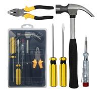 WAIZHIUA Kit di 5 attrezzi per la casa, essenziale per la casa e l'ufficio, set di attrezzi con martello, pinze, cacciavite, tester di tensione, per riparazioni fai da te e manutenzione