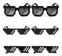 WAIZHIUA Thug Life - Occhiali da sole Thuglife in plastica nera, 6 pezzi, occhiali da sole divertenti con mosaico, per adulti, bambini, accessori per feste, confezione da 6 pezzi