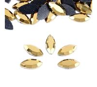 WAJIJD 300/100 Pezzi Occhio di Cavallo 4x8mm Strass Miniera d'oro Pietre Hotfix per Ornamenti di Vestiti Accessori Fai da Te-He Mine Gold_a-4x8mm-300 Pz