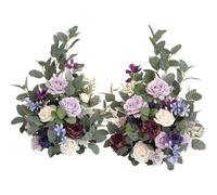 WAJJWI 2 pezzi di simulazione fiore di seta fiore artificiale peonia rosa sfondo cartello di benvenuto strada piombo fiore decorativo festa di nozze per Decorazioni Matrimoni(Purple)