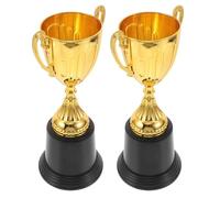 WAJJWI 2 Pezzi Mini Trofeo d'oro for Bambini Vincitore Oggetti di Scena Coppa dei Vincitori Trofei Calcio Base Medaglie Premio per la Consegna dei Premi