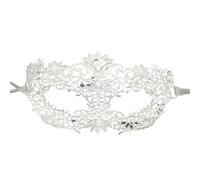 WAJJWI 8 pezzi da donna sexy in pizzo cavo travestimento abbronzante maschera for il viso principessa festa cosplay puntelli costume per Feste a Tema(White)