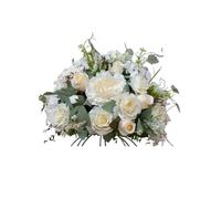 WAJJWI Centrotavola for tavolo da pranzo con palla di fiori artificiali da 50 cm, decorazione di nozze, piombo for strada, decorazione scenica, palla di fiori di seta per Decorazioni Matrimoni(White)