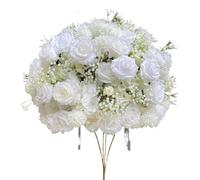 WAJJWI Fiore artificiale Palla Strada principale Decorazione di nozze Rosa Respiro del bambino Fiore Centrotavola Decorazione for vetrina Decorazione per Decorazioni Matrimoni(Cream)