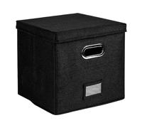 WAJJWI Foldable Vinyl Record Storage Box Portables Multi-functional Organizer with Lid for 12 In Albums Records Crate LP Album per Dischi(Black)