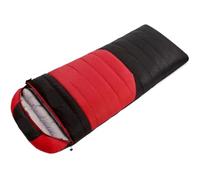 WAJJWI Sacco a Pelo for Adulti con Busta in Piuma D'Oca Bianca, Portatile da Campeggio for Persona Singola per Campeggio(Red Black 800g)