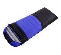 WAJJWI Sacco a Pelo for Adulti con Busta in Piuma D'Oca Bianca, Portatile da Campeggio for Persona Singola per Campeggio(Blue Black 800g)