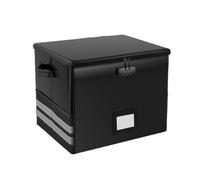 WAJJWI Vinyl Record Storage Box Fireproof Waterproof Organizer with Lock LP Album Crate Hold up to 150+ Singles for Home per Dischi