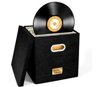 WAJJWI Vinyl Record Storage Box With Lid And Handle LP Albums Organizer Case For 12 Inch Album per Dischi