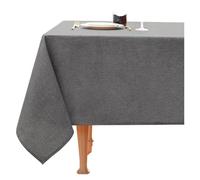 WAJJWI Washable Table Cover For Kitchen Dining Rectangle Tablecloth Faux Linen Cloth Waterproof Wipeable Fabric Per Sala(Gray,(132x178cm) Rectangle)