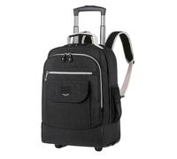 WAJJWI Zaino scolastico con ruote, trolley, zaino con ruote, viaggio, grande capacità, trolley, borsa a rotelle per Viaggi(Black)