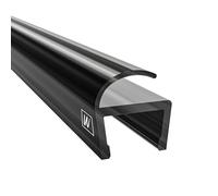 WAKA Premium - Guarnizione per porta doccia e doccia PRO-F, ottica, colore nero trasparente, guarnizioni per porte della doccia, 8 mm, lunghezza 2 m, guarnizioni per cabine doccia, guarnizioni e