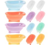 Wakauto Set di 12 pezzi in miniatura per vasca da bagno per casa delle bambole, accessori da bagno, piccola vasca per bambole, decorazione compatta per arrangiamento creativo e tocco accogliente