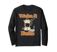 Wake And Bake - Divertente caffè e Fumo del Ringraziamento Maglia a Manica