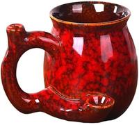 Wake & Bake - Tazza da caffè da 300 ml, per compleanni, Halloween, feste di Natale e idee regalo (blu) (rosso scuro)